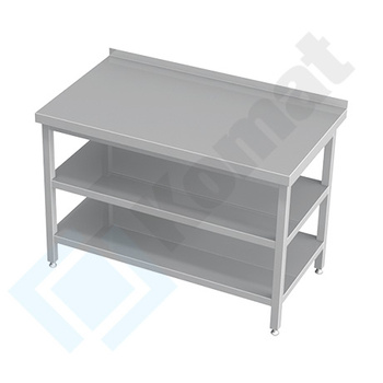 Stół przyścienny z dwiema półkami 1400x700 mm KST-005