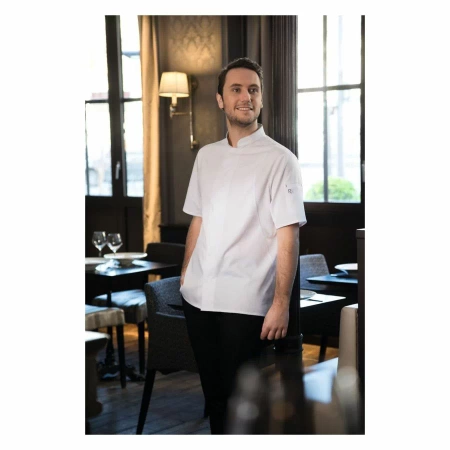 Bolt Bluza kucharska krótki rękaw biała roz. L