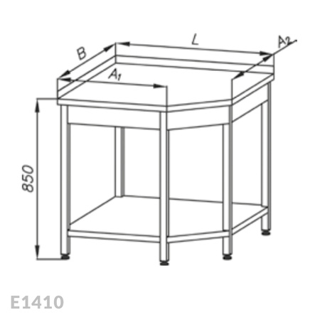 Stół roboczy narożny z półką  Egaz E1410 1065x955 mm