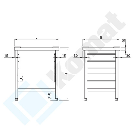 Podstawa pod piec 720x610x740 mm KFT-185