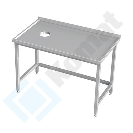 Stół nierdzewny z otworem na odpadki KST-143 1100x600 mm