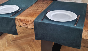 Welurowy bieżnik 230x40 cm butelkowa zieleń