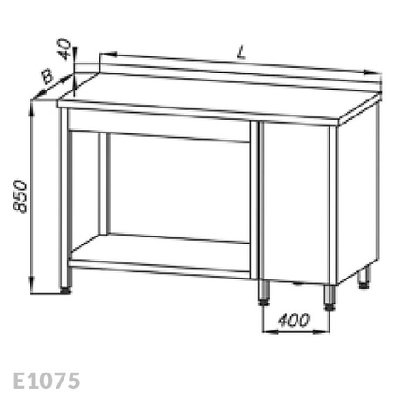Stół roboczy z szafką i półką Egaz E1075 800x600 mm
