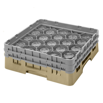 Kosz na kieliszki  sr. 9,84 cm, wys. 25,8 beżowy