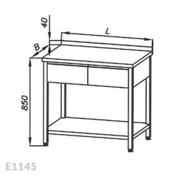 Stół roboczy z 2 szufladami i półką Egaz E1145 1200x600 mm