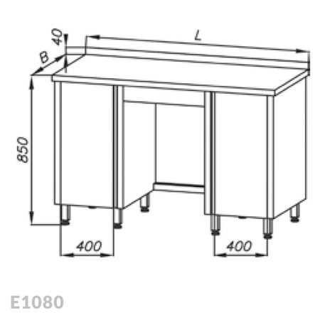 Stół roboczy z 2 szafkami Egaz E1080 1500x600 mm