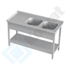Stół ze zlewem dwukomorowym i półką 1200x600 mm KST-122
