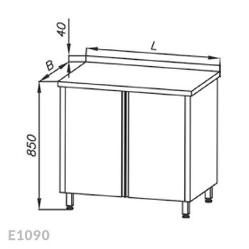 Stół roboczy z szafką Egaz E1090 1200x700 mm
