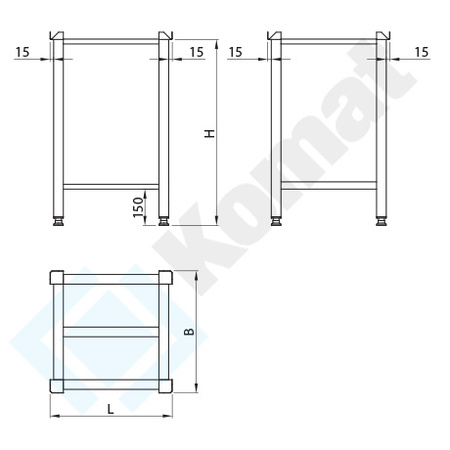 Podstawa pod kloc rozbiorowy 405x405x770 mm KST-071