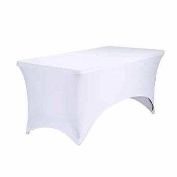 Pokrowiec elastyczny biały na stół bankietowy 240x86,5