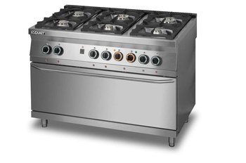 Kuchnia gazowa 6-palnikowa z piekarnikiem elektrycznym 3xGN1/1