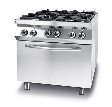 Kuchnia gazowa 4 palnikowa z piekarnikiem Hendi Kitchen Line 225882