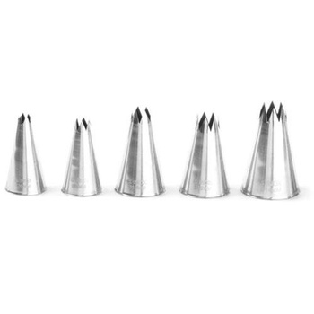 Końcówki dekoracyjne Hendi, gwiazdka, nierdzewne - zestaw 5 szt. różne rozmiary 551790