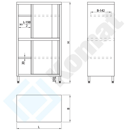 Szafa magazynowa z drzwiami suwanymi 900x700x2000 mm KDT-208
