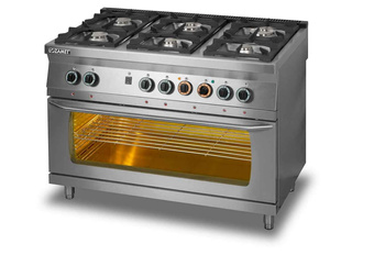 Kuchnia gazowa 6-palnikowa z piekarnikiem elektrycznym 3xGN 1/1