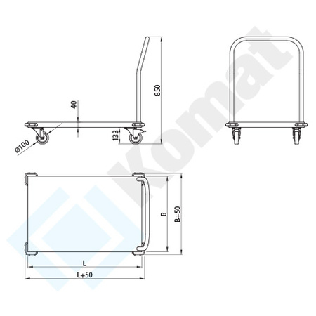 Wózek transportowy KWT-400 900x500x1800 mm