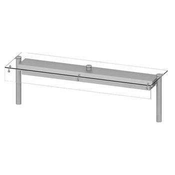 Nadstawka pojedyncza grzewcza szkło proste, otwarta 1122x450x460