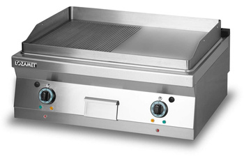 Grill płytowy elektryczny - płyta 1/2ryflowana + 1/2 gładka