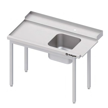 Stół załadowczy(L) 1-kom. pochylony, bez półki do zmywarki STALGAST 1300x750x880 mm skręcany