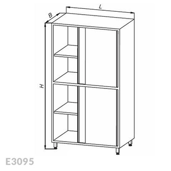 Szafa przelotowa dzielona drzwi suwane Egaz E3095 800x500x1800 mm