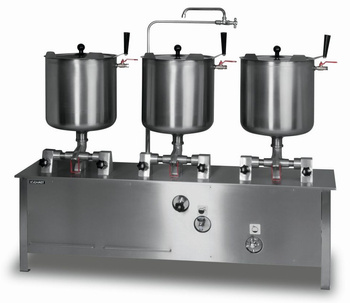 Zestaw 3 kociołków przechylnych elektrycznych Lozamet ZE-6, poj. 90 l (3x30l)