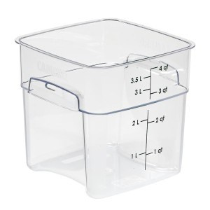 CAMBRO Pojemnik magazynowy z poliwęglanu 19,1 x 19,1 x 18,3 cm, 3,8 l, przezroczysty