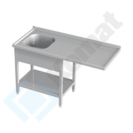 Stół ze zlewem jednokomorowym i półką 1500x700 mm KST-141