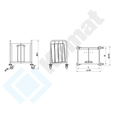 Wózek do transportu talerzy KWT-410 650x500 mm