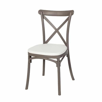 Krzesło krzyżowe Boho z tworzywa - beżowe