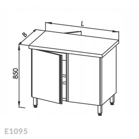 Stół roboczy z szafką przelotowy Egaz E1095 900x700 mm