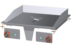 FTLRD-68 ETS ﻿﻿Płyta ﻿grillowa elektryczna drop-in 1/2 gładka, 1/2 ryflowana chromowana