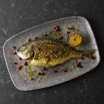 Talerz prostokątny 199 x 300 mm Raku Quartz Black