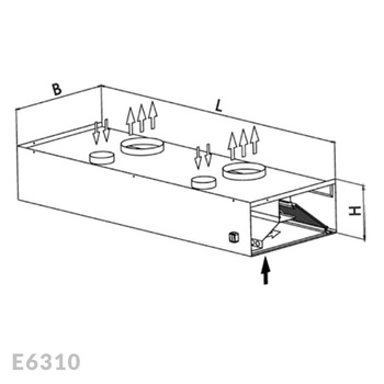 Okap przyścienny indukcyjny Egaz E6310 4800x1200 mm