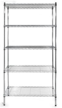 Regał chromowany, 5 półek, 91x45,5x183 cm, Hendi 812204