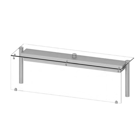 Nadstawka pojedyncza grzewcza szkło proste, zamknięta 1122x450x460