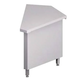 Stanowisko narożne, zabudowane, 45 stopni zewnętrzne 644x814x880 mm