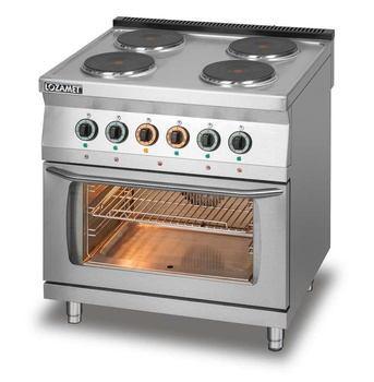 Kuchnia elektryczna 4-płytowa (płyty okrągłe) z piekarnikiem elektrycznym z termoobiegiem GN1/1