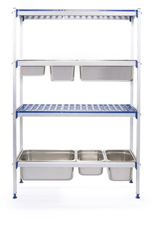 Regał magazynowy aluminiowy na pojemniki GN 1/1