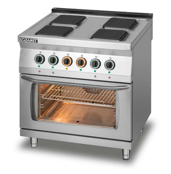 Kuchnia elektryczna 4-płytowa (płyty kwadratowe) z piekarnikiem elektrycznym z termoobiegiem GN1/1