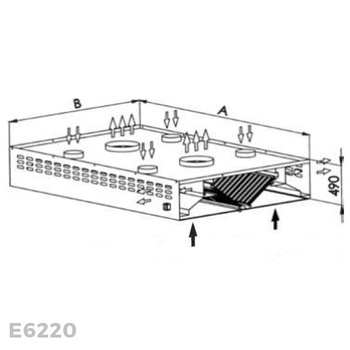 Okap centralny kompensacyjny Egaz E6220 4900x1900 mm