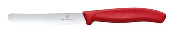 Victorinox Swiss Classic Nóż do pomidorów, zaokrąglony czubek, ząbkowany, 11 cm, czerwony Wariant podstawowy