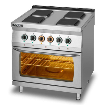 Kuchnia elektryczna 4-płytowa (płyty kwadratowe) z piekarnikiem elektrycznym GN2/1