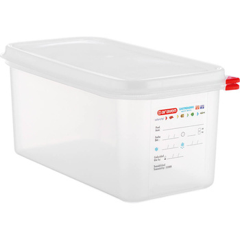 Pojemnik GN 1/3 150 HACCP z pokrywą,polipropylen półprzezroczysty Stalgast 163155