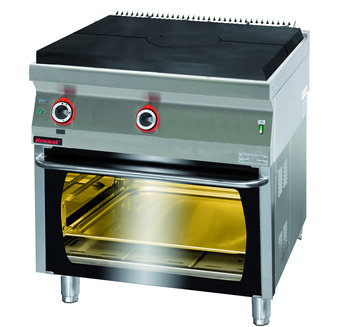 Kuchnia gazowa z płytą grzewczą i piekarnikiem Kromet 700.KG/I-800/PG-2