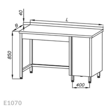 Stół roboczy z szafką Egaz E1070 2200x600 mm