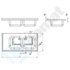 Płyta ze zlewem dwukomorowym 1700x700 mm KST-136