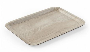 Taca kelnerska z melaminy nadrukiem dębu, 24x35 cm, Hendi 508916