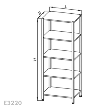 Regał nierdzewny Egaz E3220 900x400x2000 mm
