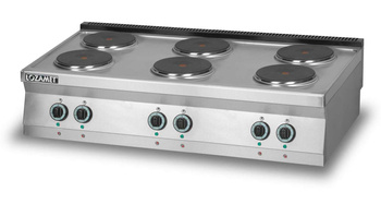 Kuchnia elektryczna 6-płytowa (płyty okrągłe)