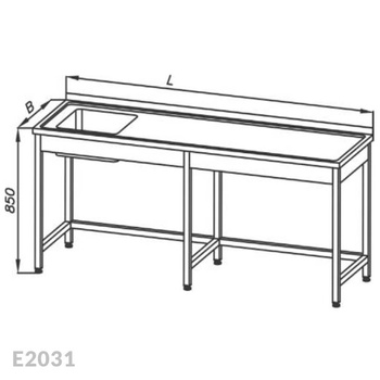 Stół ze zlewem 1-komorowym Egaz E2031 2300x600x850 mm